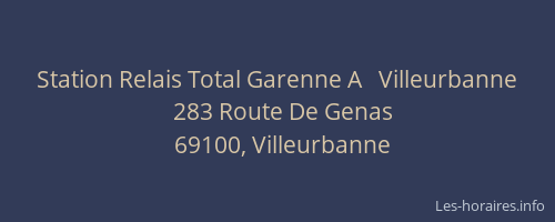 Station Relais Total Garenne A   Villeurbanne