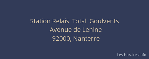 Station Relais  Total  Goulvents