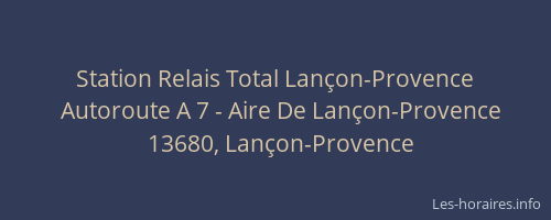 Station Relais Total Lançon-Provence
