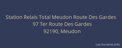 Station Relais Total Meudon Route Des Gardes