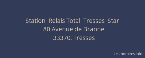 Station  Relais Total  Tresses  Star
