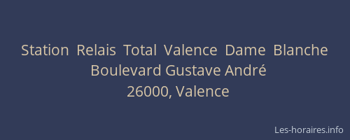 Station  Relais  Total  Valence  Dame  Blanche