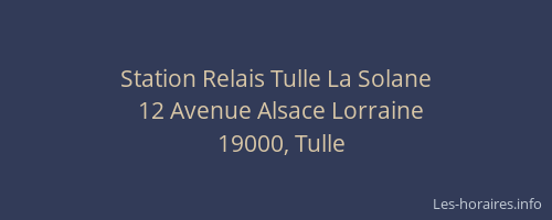 Station Relais Tulle La Solane