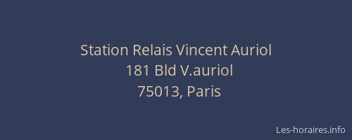 Station Relais Vincent Auriol