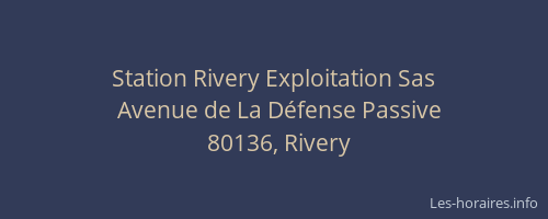 Station Rivery Exploitation Sas