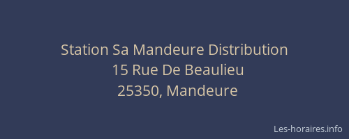 Station Sa Mandeure Distribution