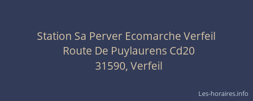 Station Sa Perver Ecomarche Verfeil