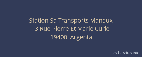 Station Sa Transports Manaux