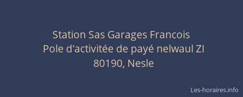Station Sas Garages Francois