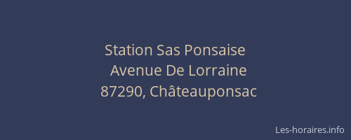 Station Sas Ponsaise