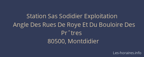Station Sas Sodidier Exploitation