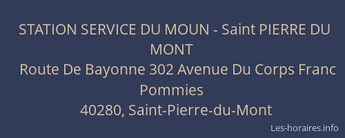 STATION SERVICE DU MOUN - Saint PIERRE DU MONT