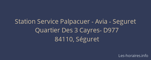 Station Service Palpacuer - Avia - Seguret