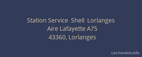Station Service  Shell  Lorlanges