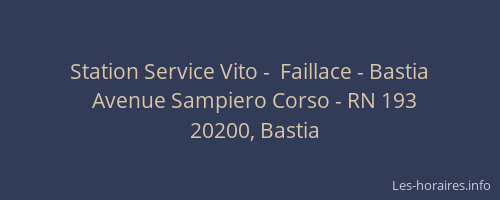 Station Service Vito -  Faillace - Bastia