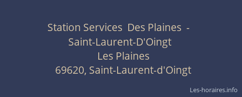 Station Services  Des Plaines  -    Saint-Laurent-D'Oingt