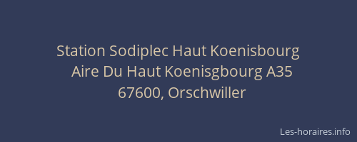 Station Sodiplec Haut Koenisbourg