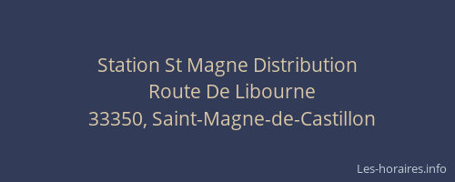 Station St Magne Distribution
