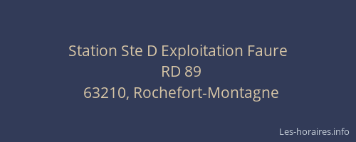 Station Ste D Exploitation Faure