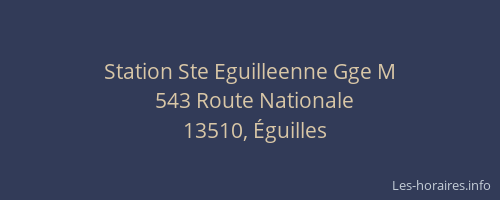 Station Ste Eguilleenne Gge M