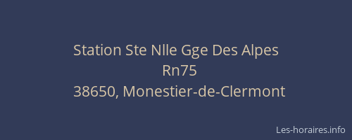 Station Ste Nlle Gge Des Alpes