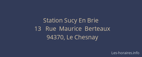 Station Sucy En Brie