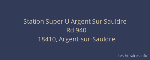 Station Super U Argent Sur Sauldre