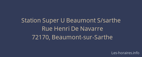 Station Super U Beaumont S/sarthe
