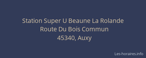 Station Super U Beaune La Rolande