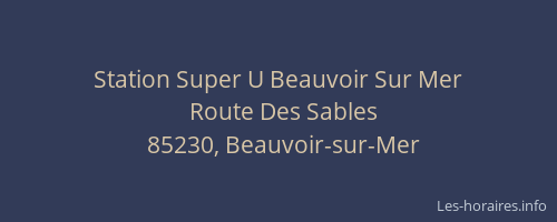 Station Super U Beauvoir Sur Mer