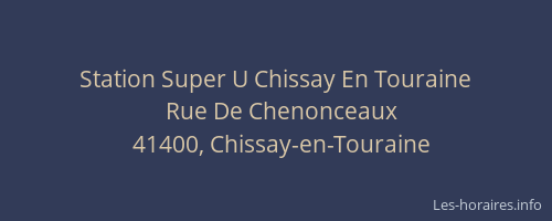 Station Super U Chissay En Touraine