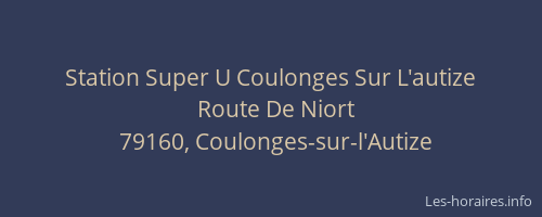 Station Super U Coulonges Sur L'autize