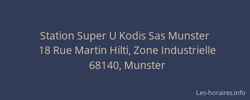 Station Super U Kodis Sas Munster