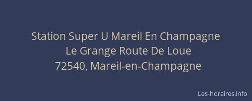 Station Super U Mareil En Champagne