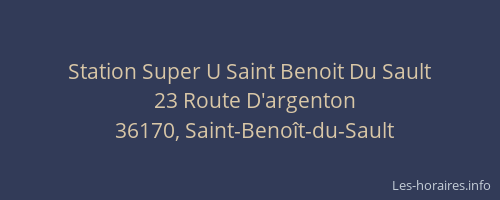 Station Super U Saint Benoit Du Sault