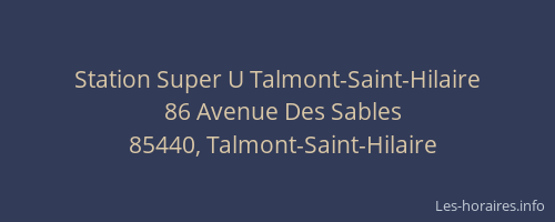 Station Super U Talmont-Saint-Hilaire