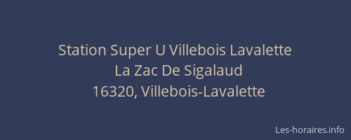 Station Super U Villebois Lavalette