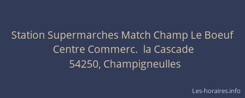 Station Supermarches Match Champ Le Boeuf