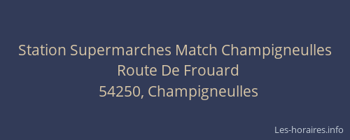 Station Supermarches Match Champigneulles