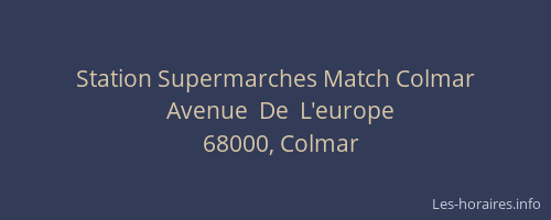 Station Supermarches Match Colmar