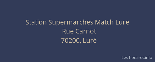Station Supermarches Match Lure