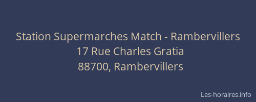 Station Supermarches Match - Rambervillers