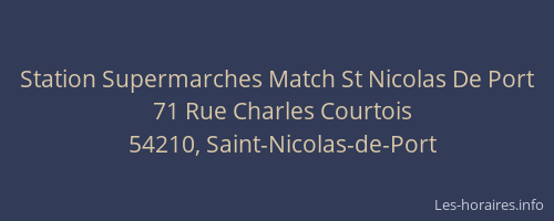 Station Supermarches Match St Nicolas De Port