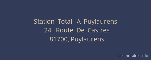 Station  Total   A  Puylaurens
