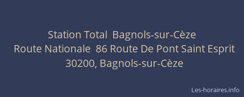 Station Total  Bagnols-sur-Cèze