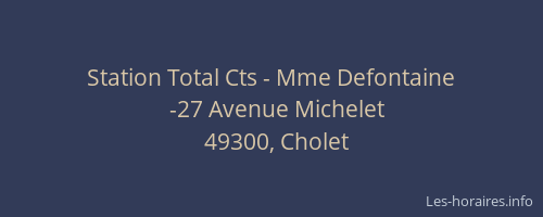 Station Total Cts - Mme Defontaine