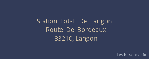 Station  Total   De  Langon