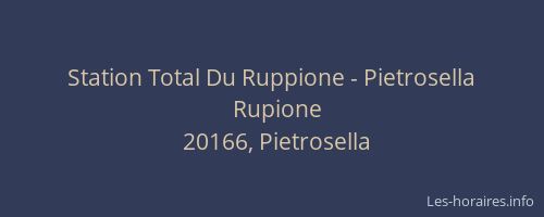 Station Total Du Ruppione - Pietrosella