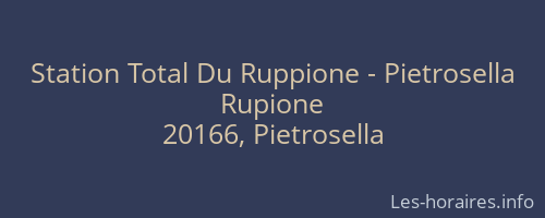 Station Total Du Ruppione - Pietrosella