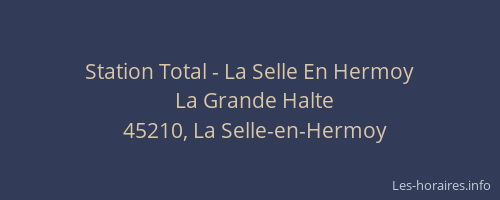 Station Total - La Selle En Hermoy